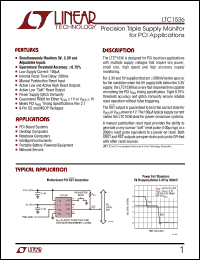 LTC1536 datasheet: Precision Triple Supply Monitor  for PCI Applications LTC1536