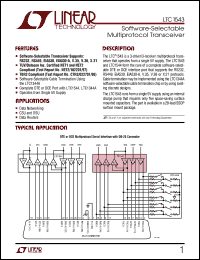 LTC1543 datasheet: Software-Selectable Multiprotocol Transceiver LTC1543