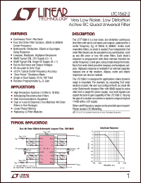 LTC1562-2 datasheet: Very Low Noise, Low Distortion Active RC Quad Universal Filter LTC1562-2