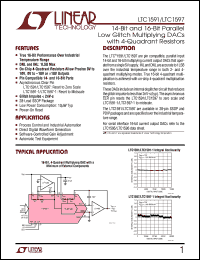 LTC1597 datasheet: 14-Bit and 16-Bit Parallel Low Glitch Multiplying DACs with 4-Quadrant Resistors LTC1597