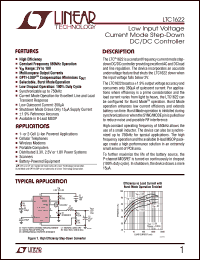 LTC1622 datasheet: Low Input Voltage Current Mode Step-Down DC/DC Controller LTC1622