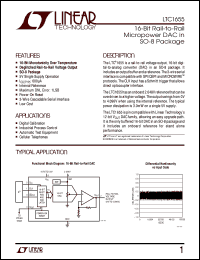 LTC1655 datasheet: 16-Bit Rail-to-Rail Micropower DAC in SO-8 Package LTC1655