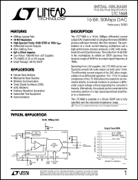 LTC1668 datasheet: 16-Bit, 50Msps DAC LTC1668