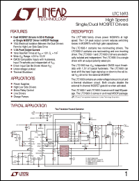 LTC1693 datasheet: High Speed Single/Dual MOSFET Drivers LTC1693