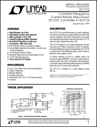LTC1772 datasheet: Constant Frequency  Current Mode Step-Down  DC/DC Controller in SOT-23 LTC1772