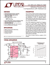 LTC1841 datasheet: Ultralow Power Dual Comparators with Reference LTC1841