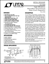 LTC1878 datasheet: High Efficiency Monolithic Synchronous Step-Down Regulator LTC1878