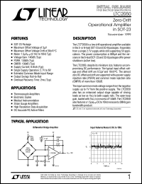 LTC2050 datasheet: Zero Drift  Operational Amplifier in SOT-23 LTC2050