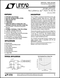 LTC2420 datasheet: 20-Bit Power No Latency Delta-Sigma ADC in SO-8 LTC2420