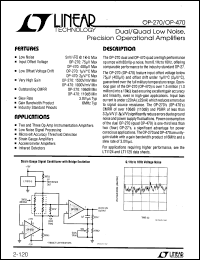 OP270 datasheet: Dual/Quad Low Noise, Precision Operational Amplifiers OP270