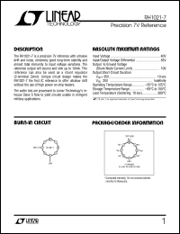 RH1021-7 datasheet: Precision 7V Reference RH1021-7