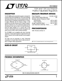 RH1086M datasheet: 0.5A and 1.5A Low Dropout Positive Adjustable Regulators RH1086M