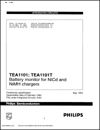 TEA1101 datasheet: Battery monitor for NiCd and NiMH chargers TEA1101