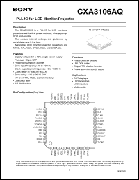 CXA3106AQ datasheet: PLL IC for LCD Monitor/Projector CXA3106AQ