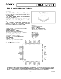 CXA3266Q datasheet: PLL IC for LCD Monitor/Projector CXA3266Q