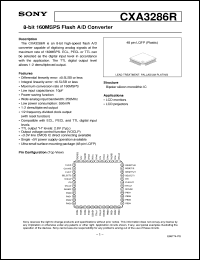 CXA3286R datasheet: 8-bit 160MSPS Flash A/D Converter CXA3286R