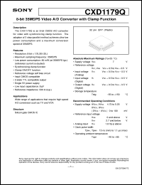 CXD1179Q datasheet: 8-bit 35MSPS Video A/D Converter with Clamp Function CXD1179Q