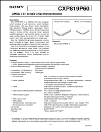 CXP819P60 datasheet: CMOS 8-bit Single Chip Microcomputer CXP819P60