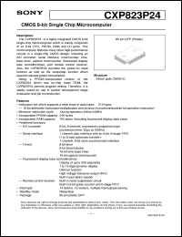 CXP823P24 datasheet: CMOS 8-bit Single Chip Microcomputer CXP823P24