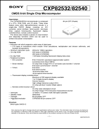 CXP82532 datasheet: CMOS 8-bit Single Chip Microcomputer CXP82532