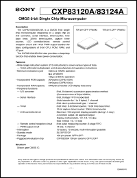 CXP83120A datasheet: CMOS 8-bit Single Chip Microcomputer CXP83120A