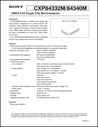 CXP84340M datasheet: CMOS 8-bit Single Chip Microcomputer CXP84340M