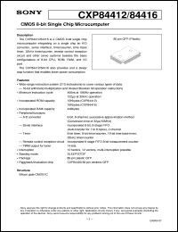 CXP84416 datasheet: CMOS 8-bit Single Chip Microcomputer CXP84416