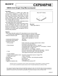 CXP846P48 datasheet: CMOS 8-bit Single Chip Microcomputer CXP846P48