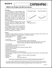 CXP854P60 datasheet: CMOS 8-bit Single Chip Microcomputer CXP854P60