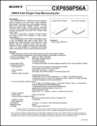 CXP858P56A datasheet: CMOS 8-bit Single Chip Microcomputer CXP858P56A