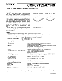 CXP87132 datasheet: CMOS 8-bit Single Chip Microcomputer CXP87132