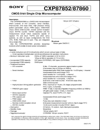 CXP87852 datasheet: CMOS 8-bit Single Chip Microcomputer CXP87852