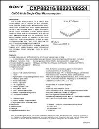 CXP88216 datasheet: CMOS 8-bit Single Chip Microcomputer CXP88216