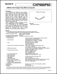 CXP888P60 datasheet: CMOS 8-bit Single Chip Microcomputer CXP888P60