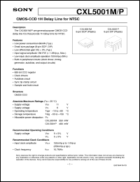 CXL5001M datasheet: CMOS-CCD 1H Delay Line for NTSC CXL5001M