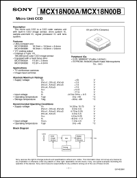 MCX18N00A datasheet: Micro Unit CCD MCX18N00A