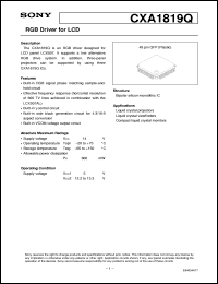CXA1819Q datasheet: RGB Driver for LCD CXA1819Q