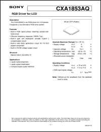 CXA1853AQ datasheet: RGB Driver for LCD CXA1853AQ