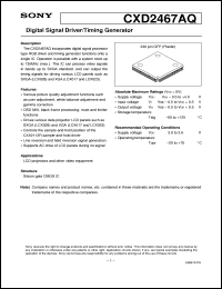 CXD2467AQ datasheet: Digital Signal Driver/Timing Generator CXD2467AQ