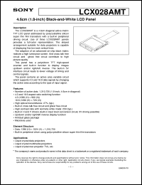 LCX028AMT datasheet: 4.6cm(1.8-inch) Black-and-White LCD Panel LCX028AMT