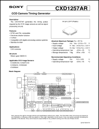 CXD1257AR datasheet: CCD Camera Timing Generator CXD1257AR