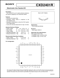 CXD2401R datasheet: Electronic Iris Control IC CXD2401R