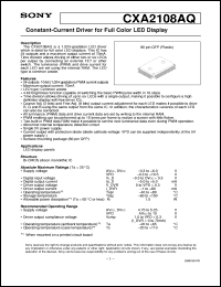 CXA2108AQ datasheet: Constant-Current Driver for Full Color LED Display CXA2108AQ