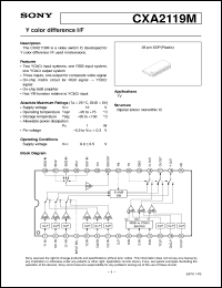 CXA2119M datasheet: Y color difference I/F CXA2119M