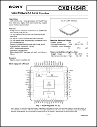 CXB1454R datasheet: VGA/SVGA/XGA 24bit Receiver CXB1454R