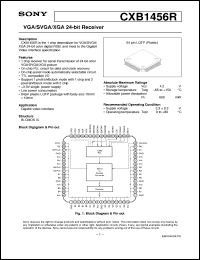 CXB1456R datasheet: VGA/SVGA/XGA 24bit Receiver CXB1456R