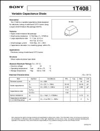 1T408 datasheet: Variable Capacitance Diode 1T408