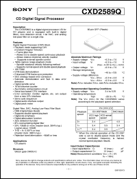 CXD2589Q datasheet: CD Digital Signal Processor CXD2589Q