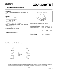 CXA3299TN datasheet: Wideband Pre-amplifier CXA3299TN