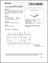 CXA1884N datasheet: Low-voltage FM IF Amplifier CXA1884N